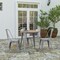 Merrick Lane Dryden Indoor/Outdoor Dining Table, 30" Round All Weather Poly Resin Top with Steel Base